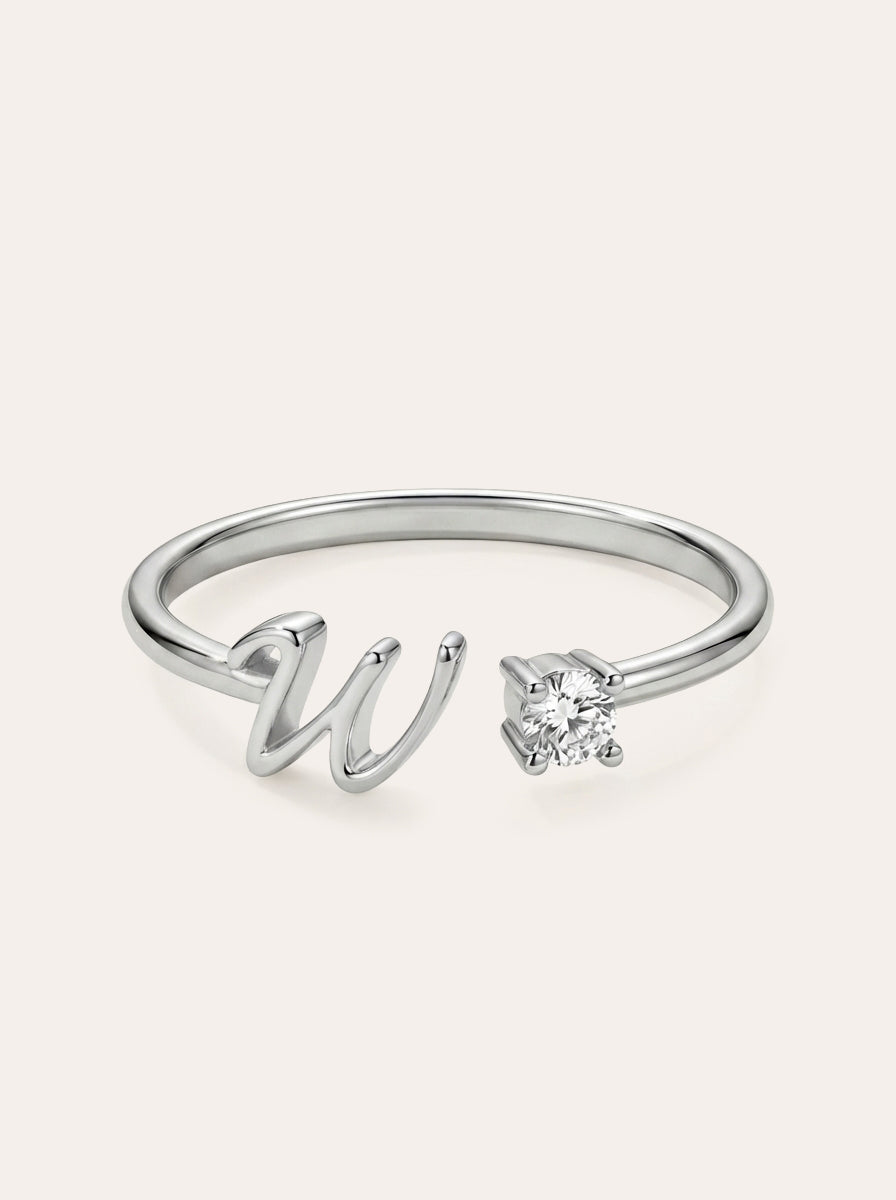 Valentia – Ring with Letter & Zirconia