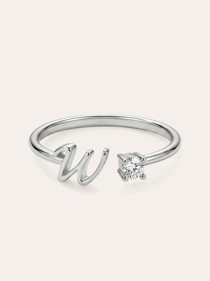 Valentia – Ring with Letter & Zirconia
