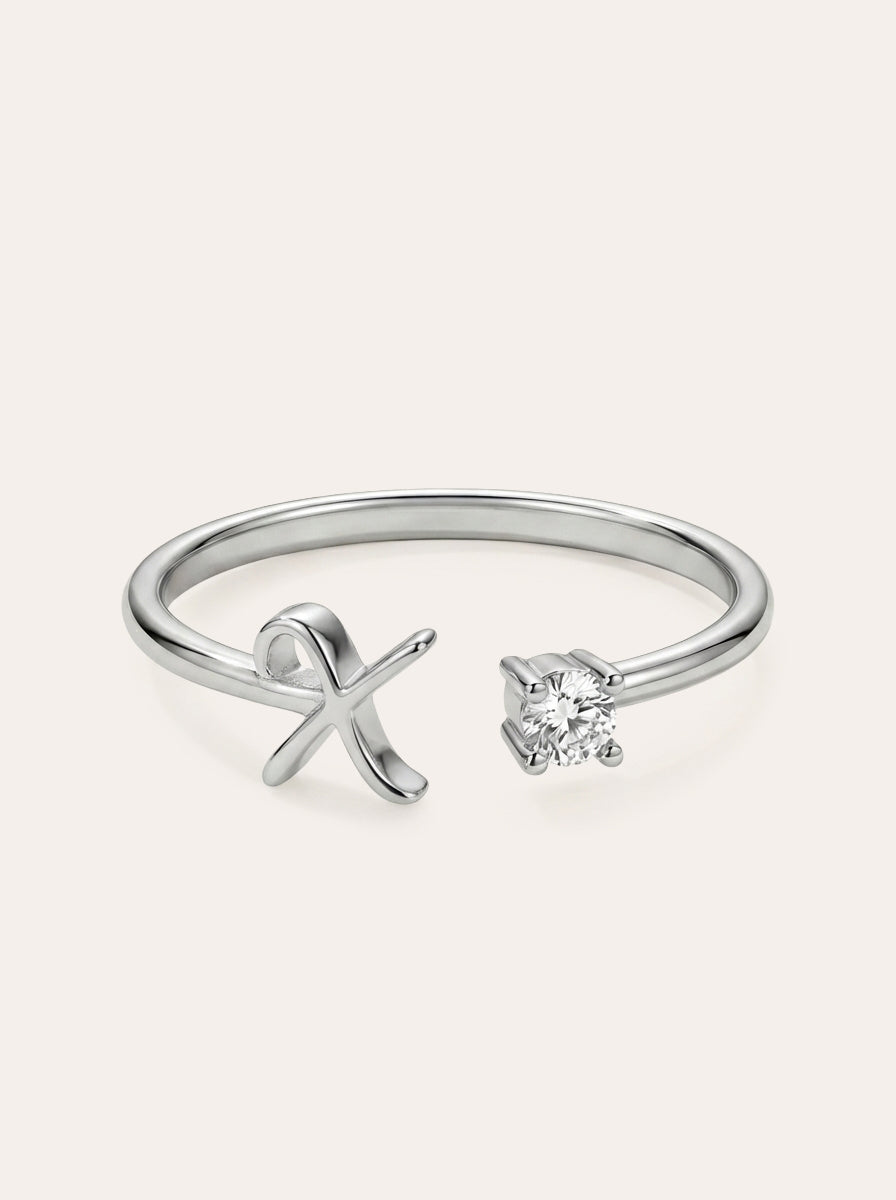 Valentia – Ring with Letter & Zirconia