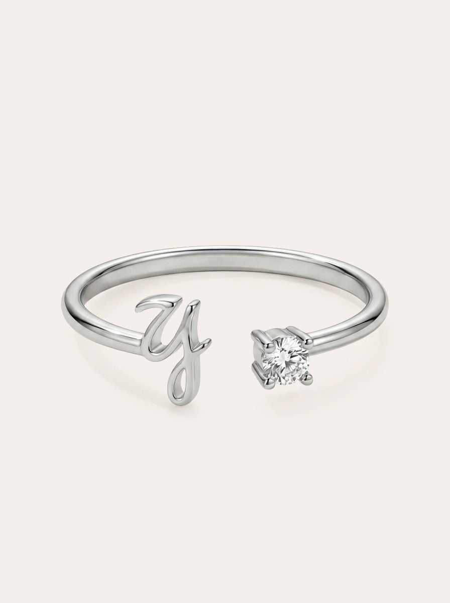 Valentia – Ring with Letter & Zirconia