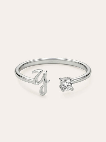 Valentia – Ring with Letter & Zirconia
