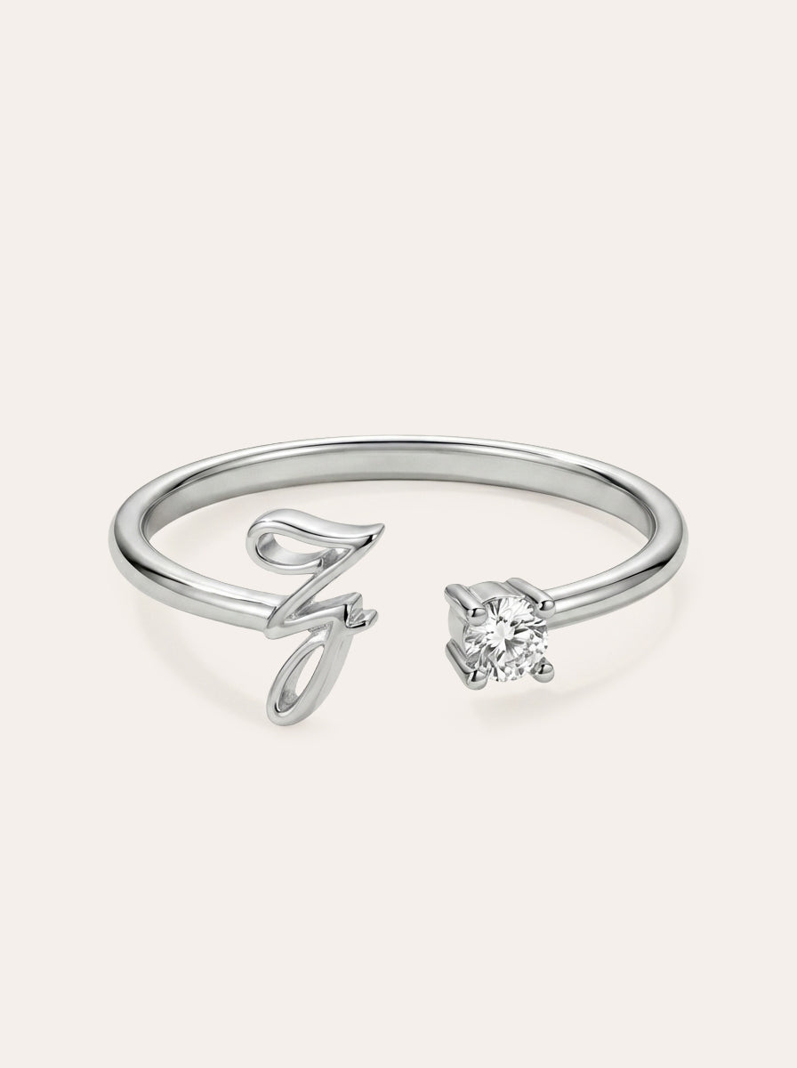 Valentia – Ring with Letter & Zirconia