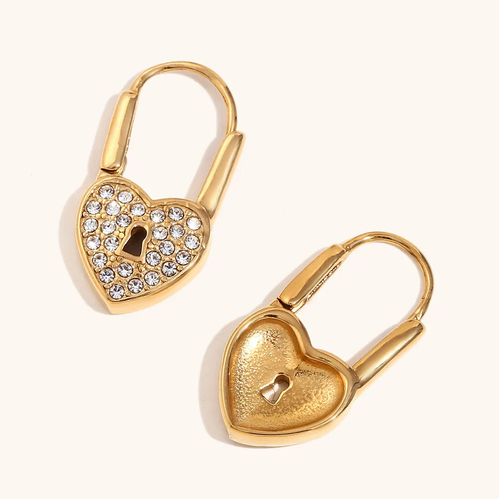 Golden Hour Heartlock Hoops