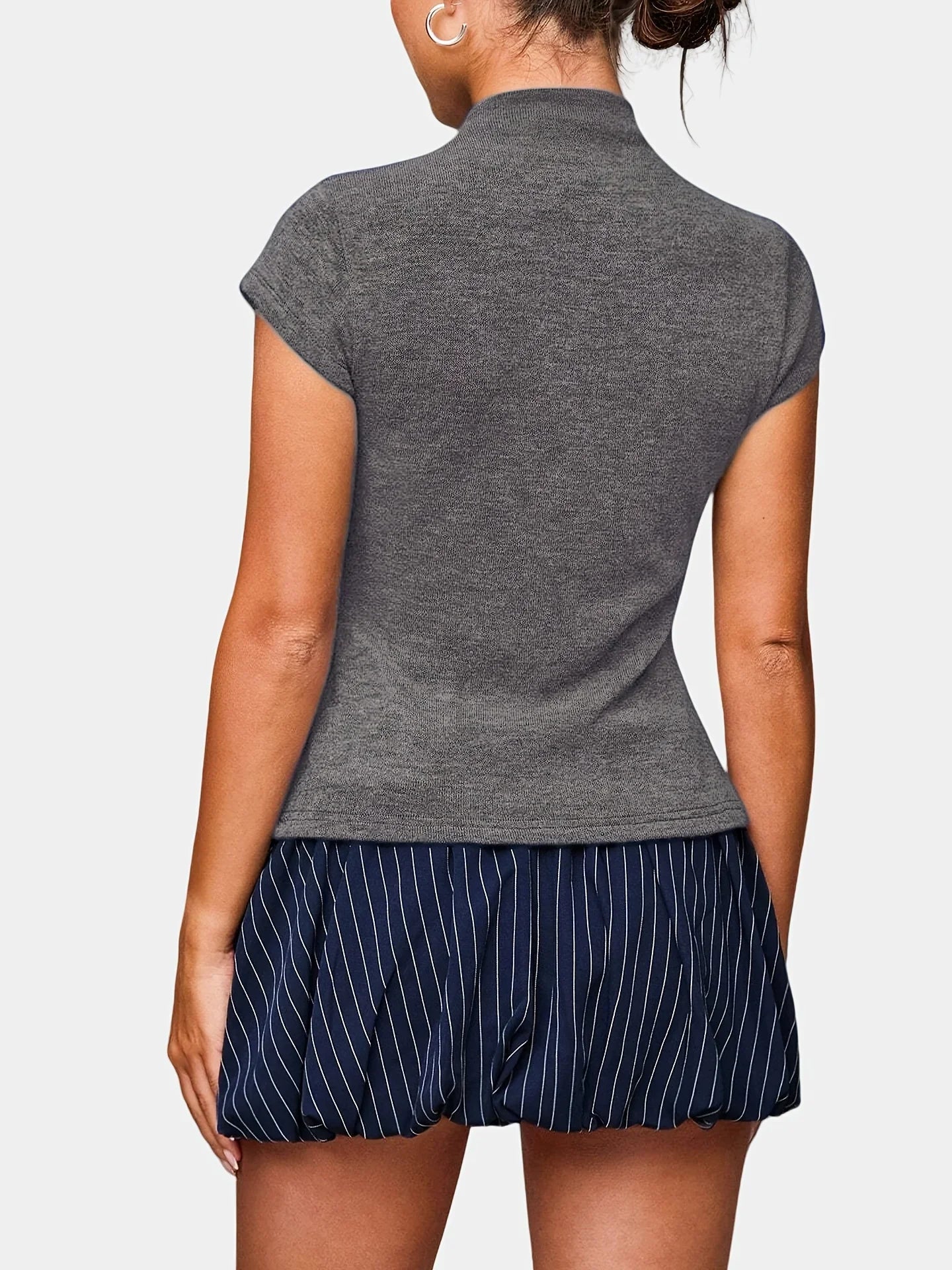 Valentina Button-Down Ribbed Top