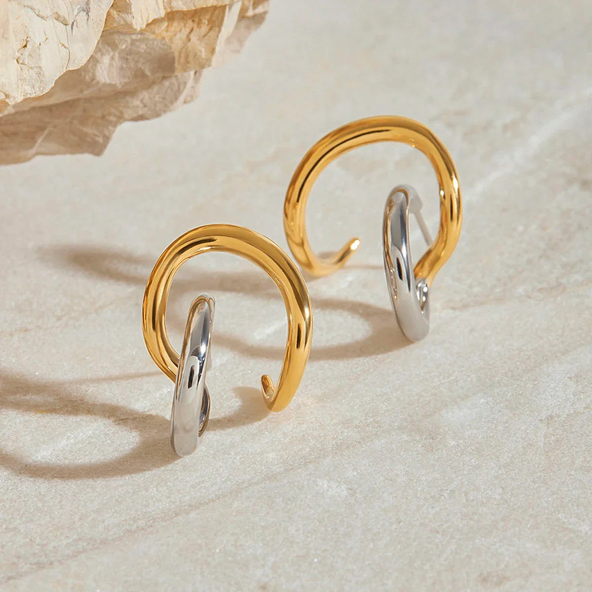 Entwined Two-Tone Earrings