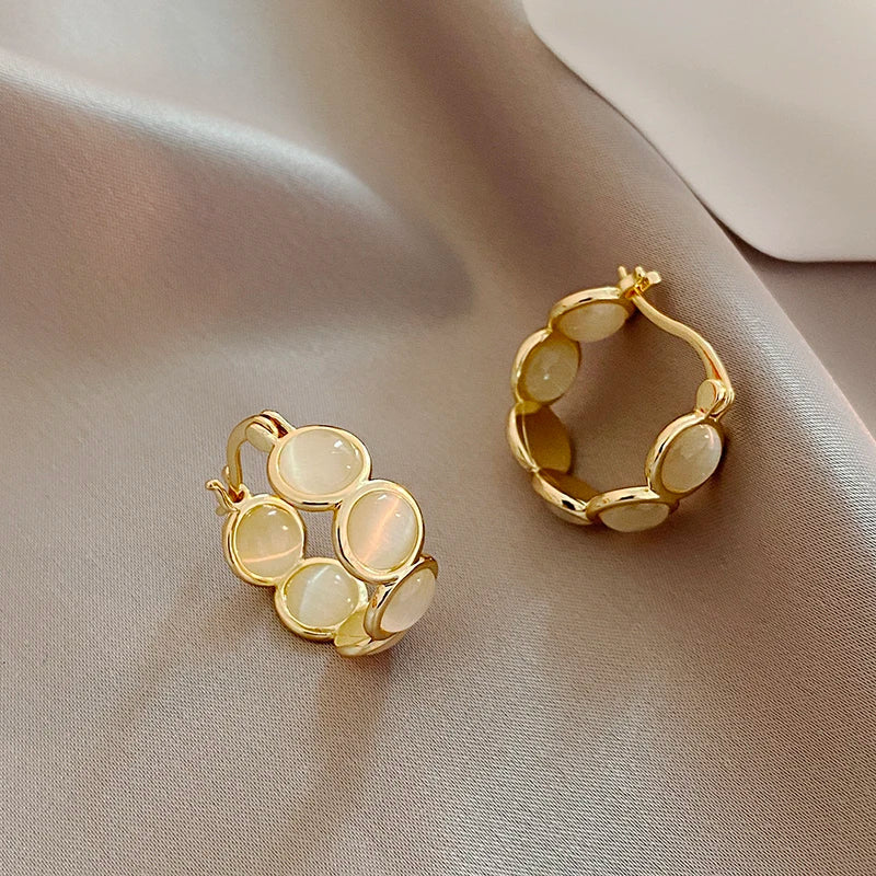 Lunet Style Opal Hoops