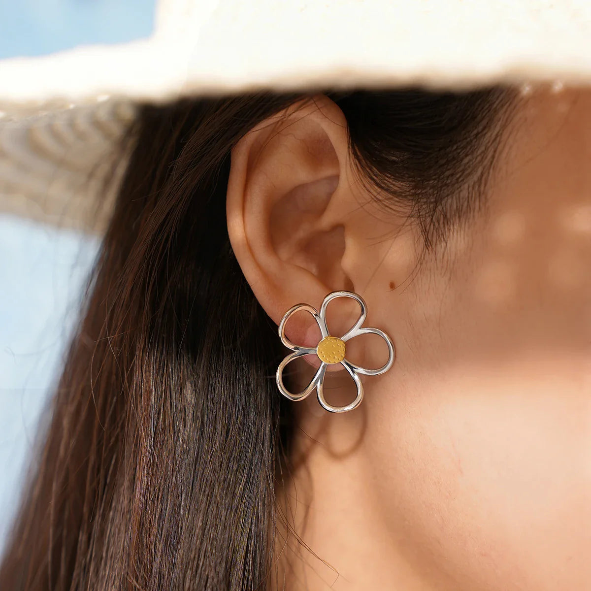 Sunbound Sterling Silver Petal Earrings