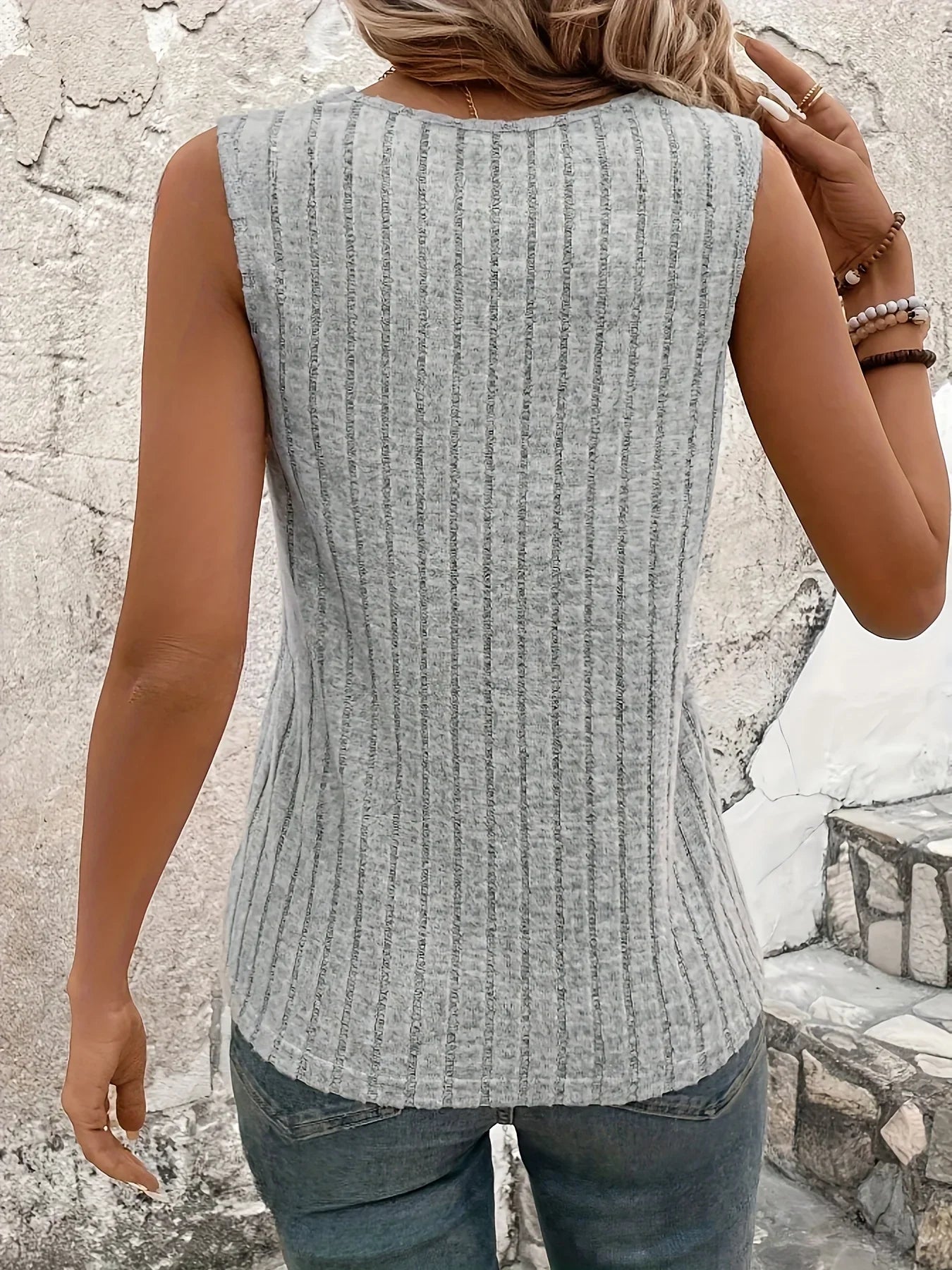 Nora™ | Ribbed V-Neck Knit Top