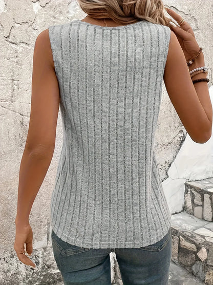 Nora™ | Ribbed V-Neck Knit Top