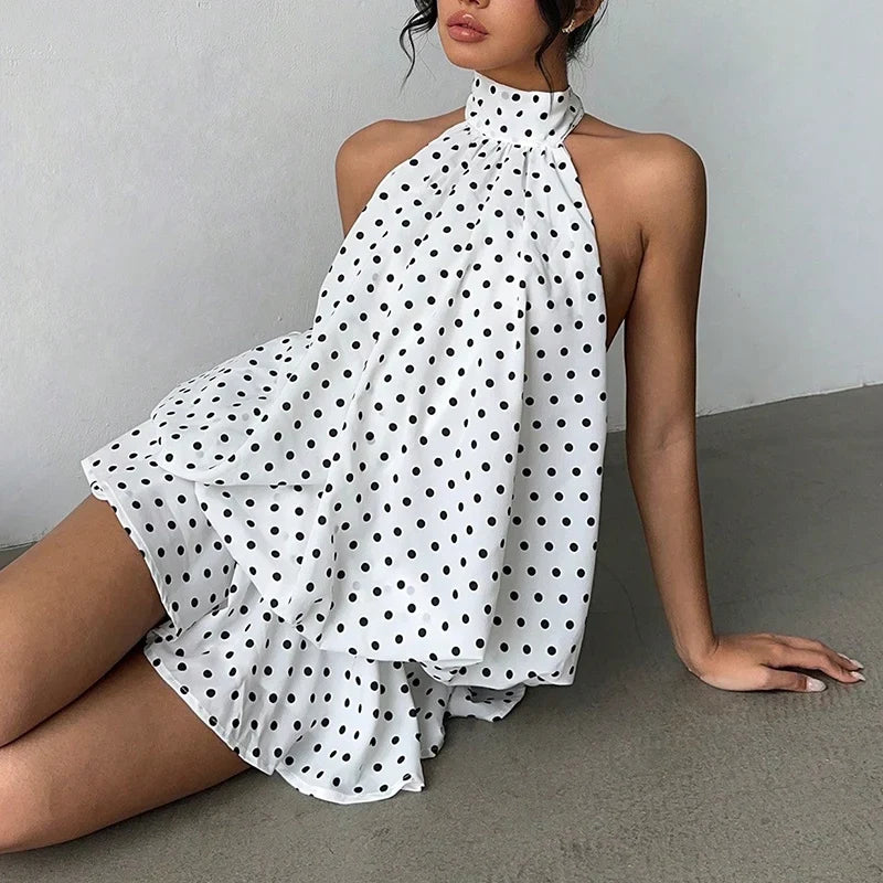 Valeria™ | Halter Backless Chiffon Dress