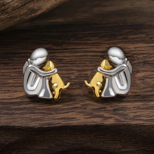 The Hug Earrings — Silver & Gold