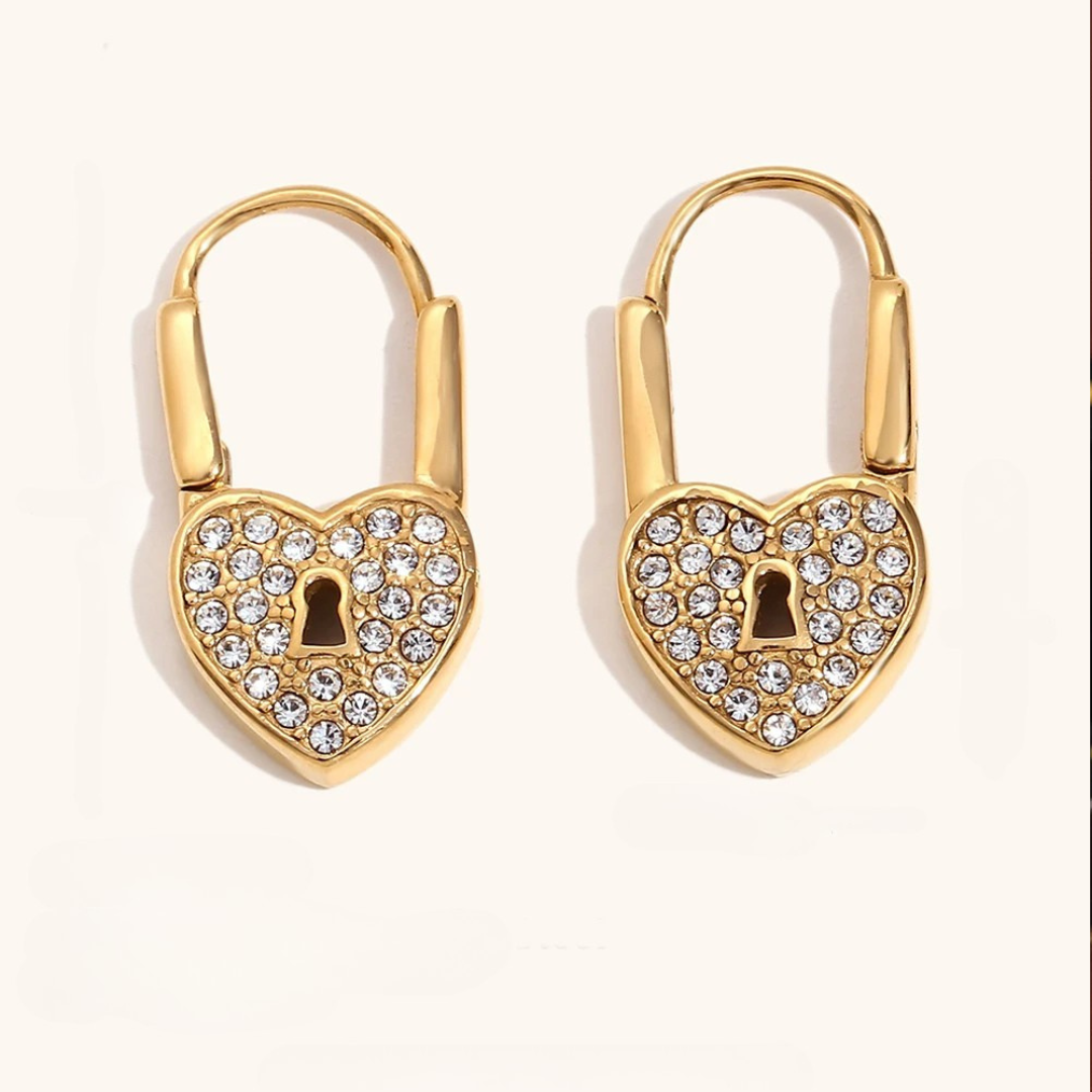 Golden Hour Heartlock Hoops