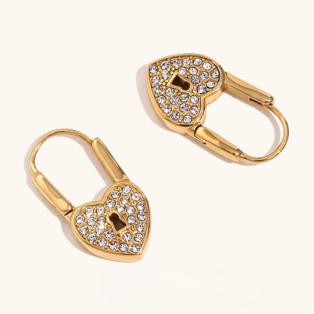 Golden Hour Heartlock Hoops