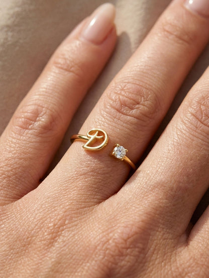 Valentia – Ring with Letter & Zirconia