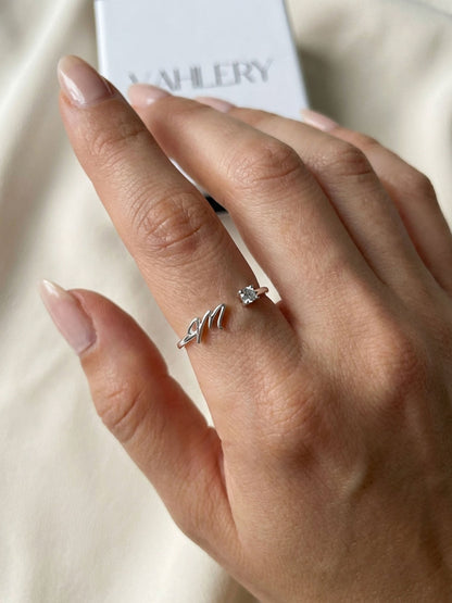 Valentia – Ring with Letter & Zirconia