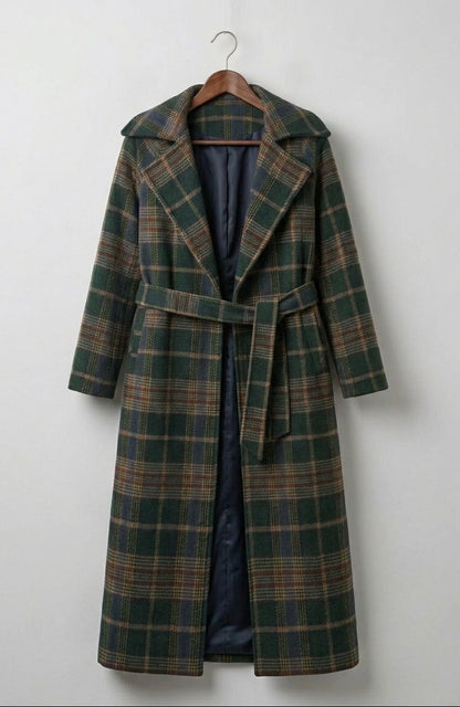 Ivy | Forest Green Check Longline Coat  — Final Edit