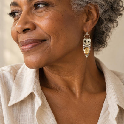 The Night Owl — Statement Drop Earrings