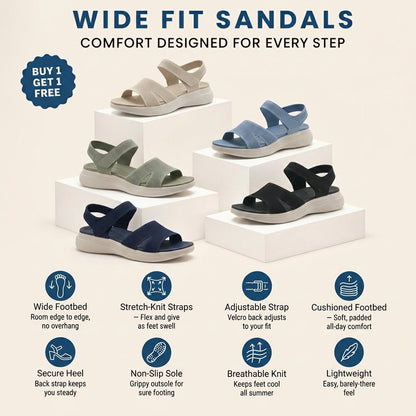 Ambyla Wide & Stretch Walking Sandals