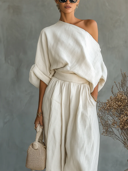 Mila ™ | Chic Off-the-Shoulder Two-Piece Set