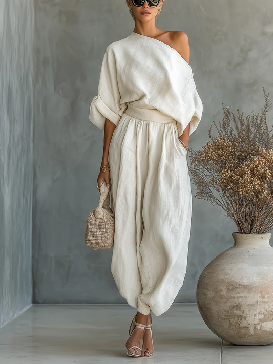 Mila ™ | Chic Off-the-Shoulder Two-Piece Set