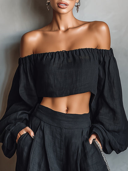 Tess™ | Off-the-Shoulder Wide-Leg Set