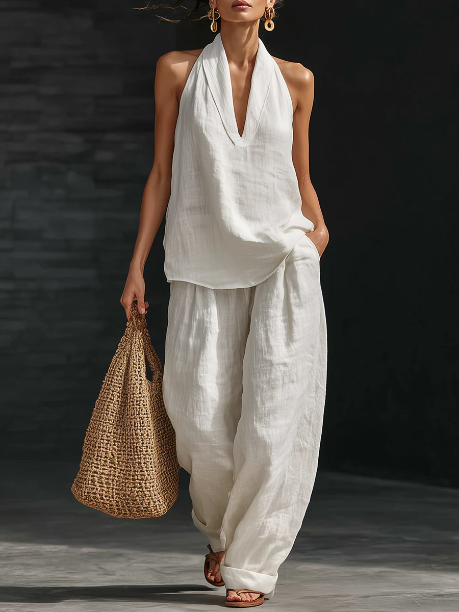 Zoë ™ | Sleeveless Top & Wide-Leg Trouser Set