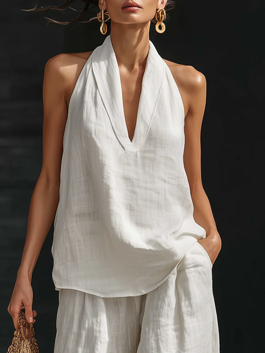 Zoë ™ | Sleeveless Top & Wide-Leg Trouser Set