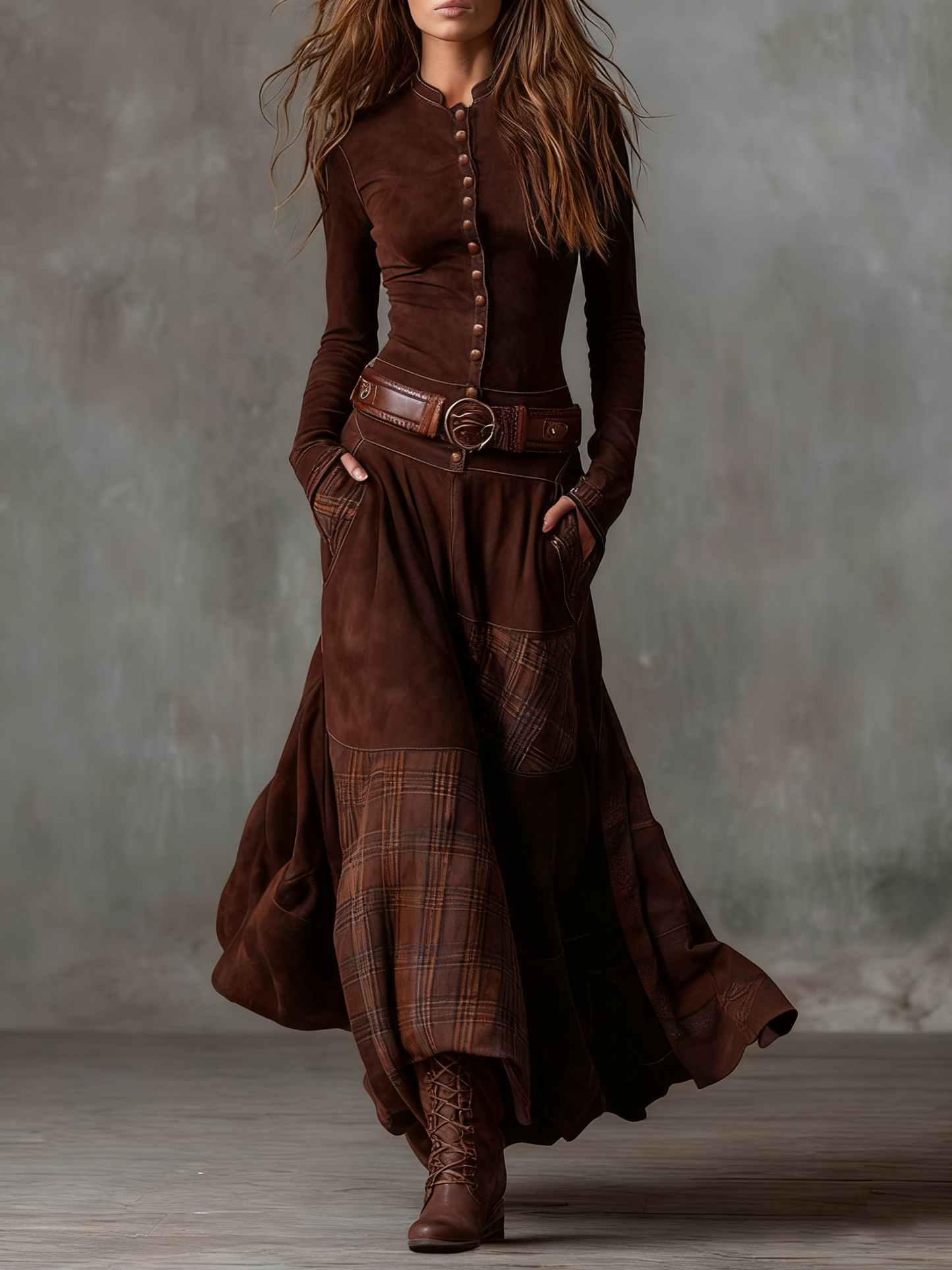 Willow | Faux Suede Maxi Dress