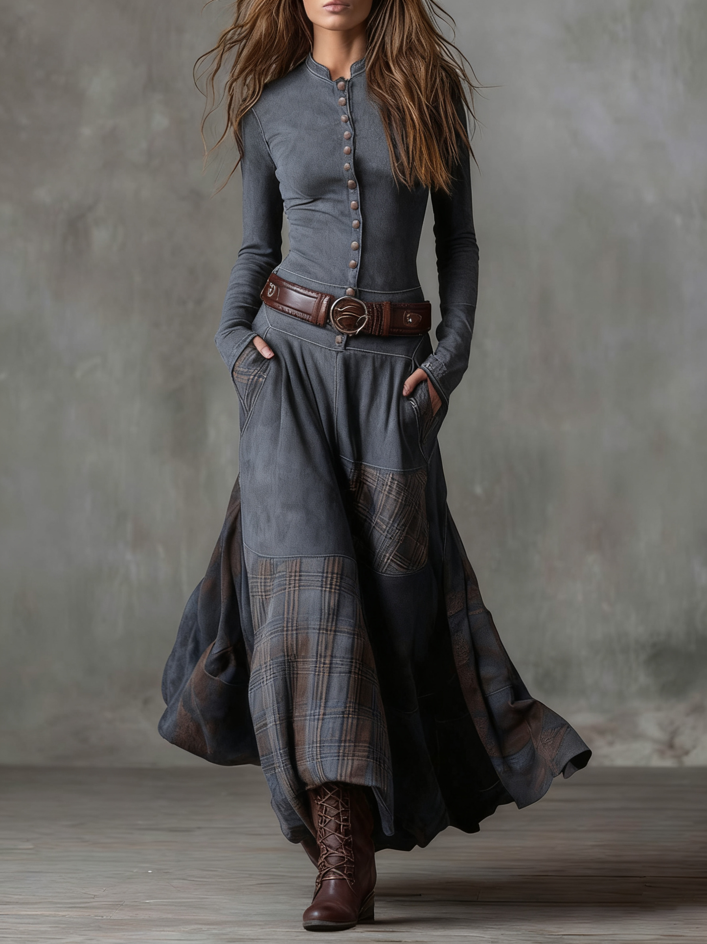 Willow | Faux Suede Maxi Dress