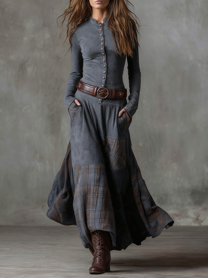 Willow | Faux Suede Maxi Dress