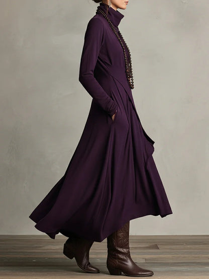Elowen | High-Neck Asymmetric Maxi Dress