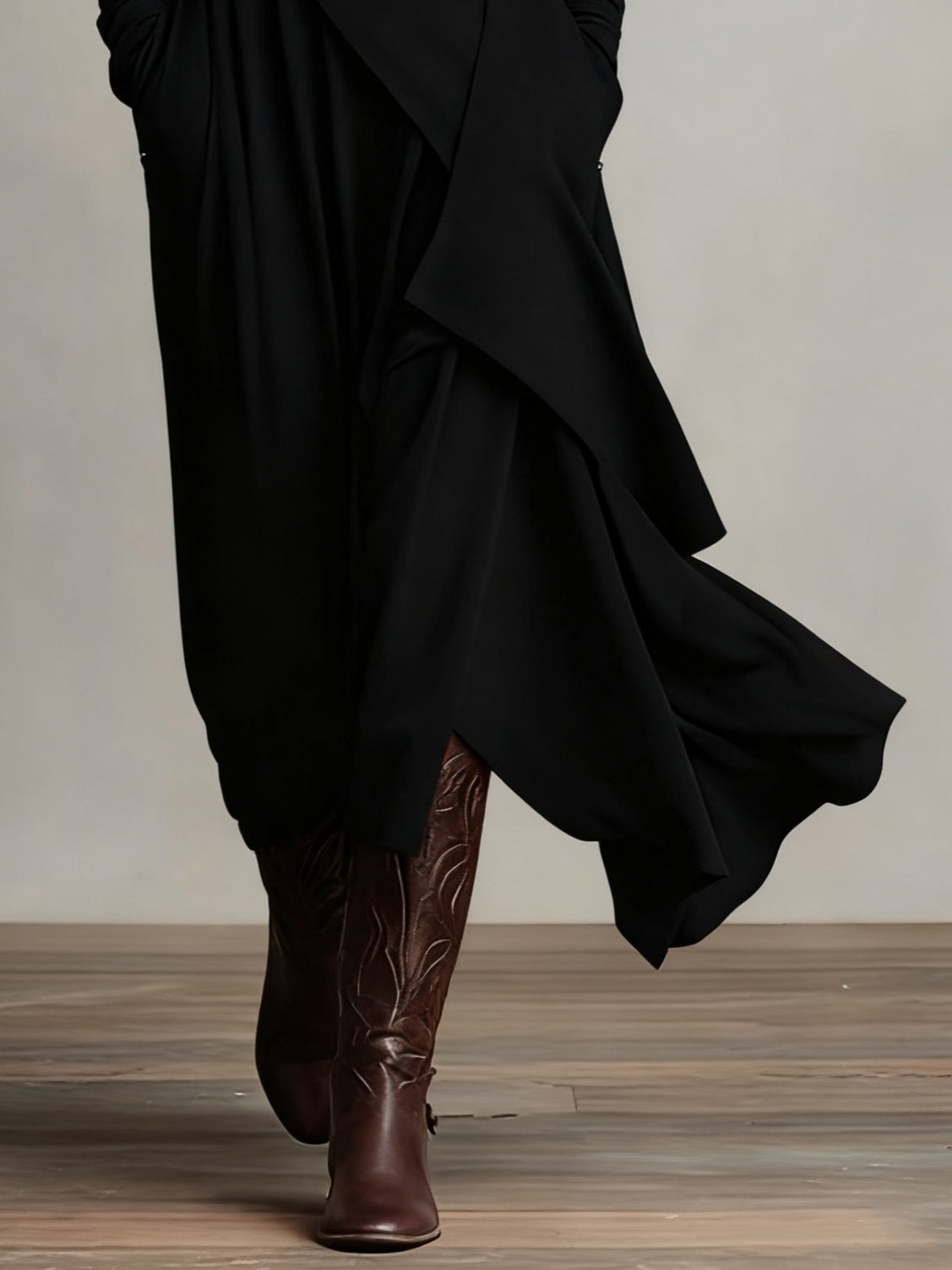 Elowen | High-Neck Asymmetric Maxi Dress