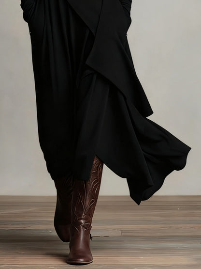 Elowen | High-Neck Asymmetric Maxi Dress