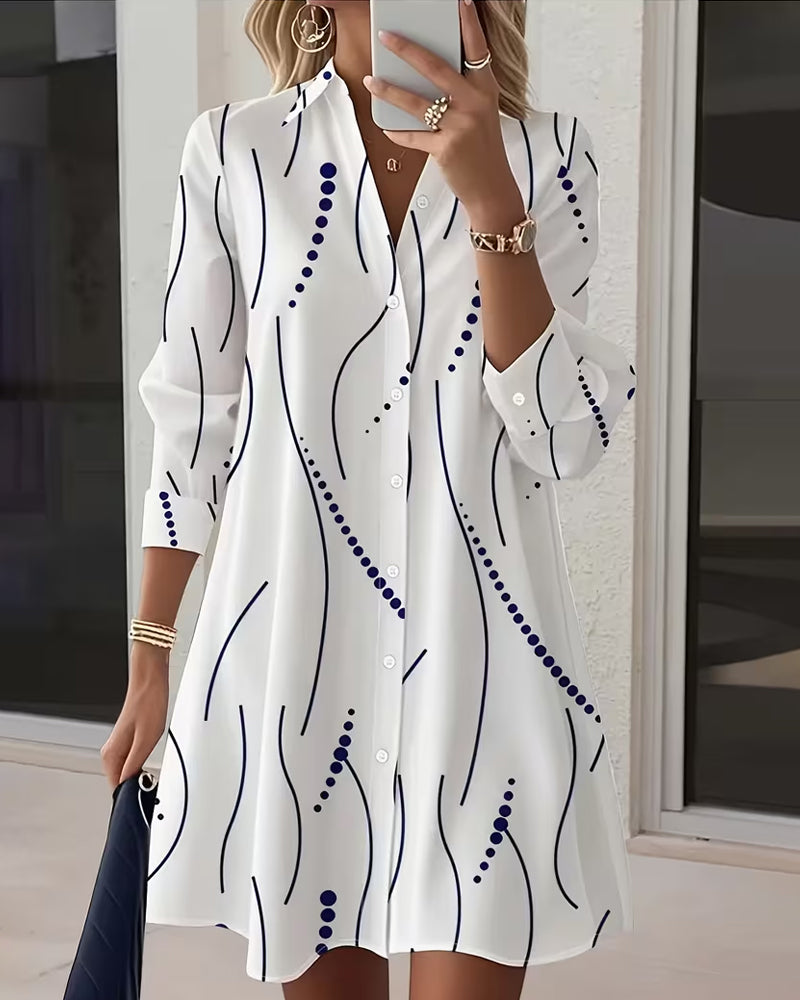 Sylvie | Wavy Collar Shirt Dress