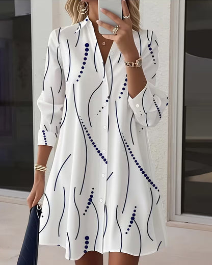 Sylvie | Wavy Collar Shirt Dress