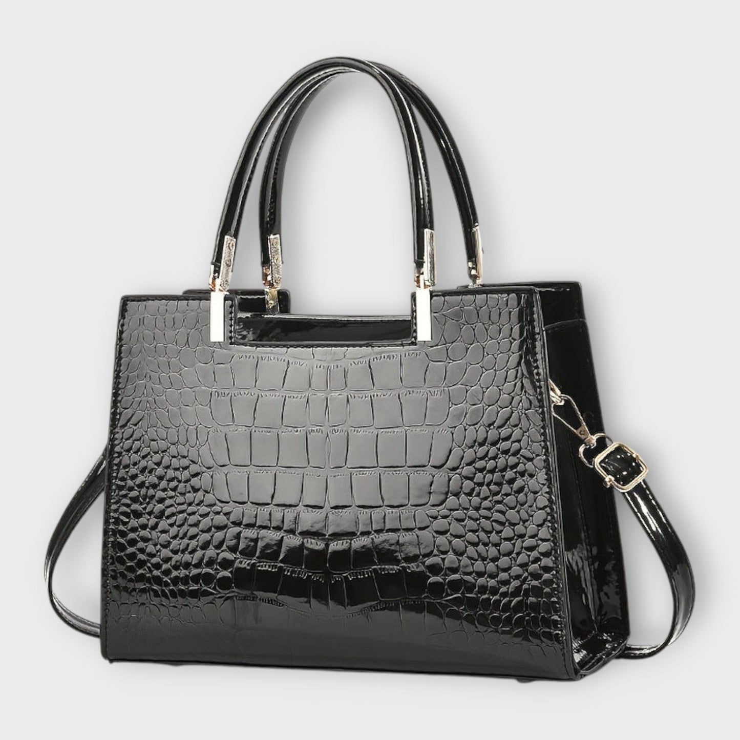 Vespera™ | Glossy Crocodile Pattern Handbag