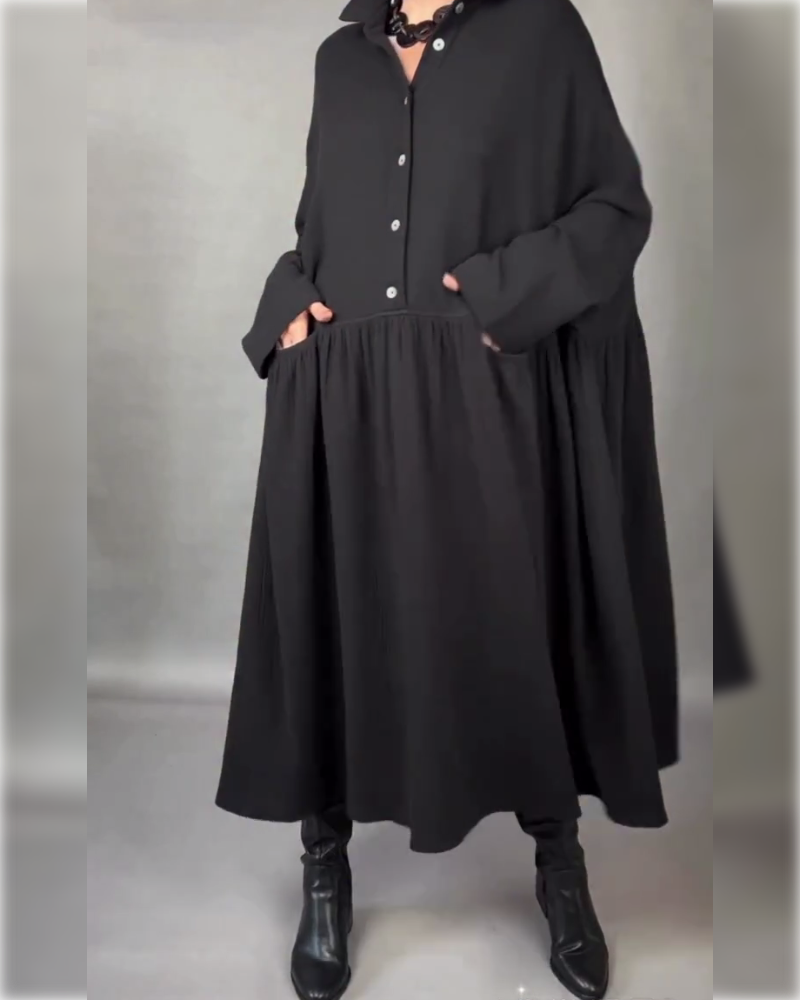 Margot | A-Line Button Collar Dress