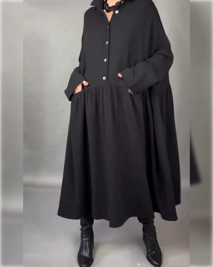 Margot | A-Line Button Collar Dress