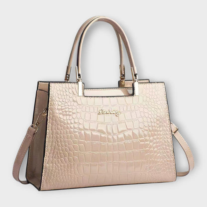 Vespera™ | Glossy Crocodile Pattern Handbag