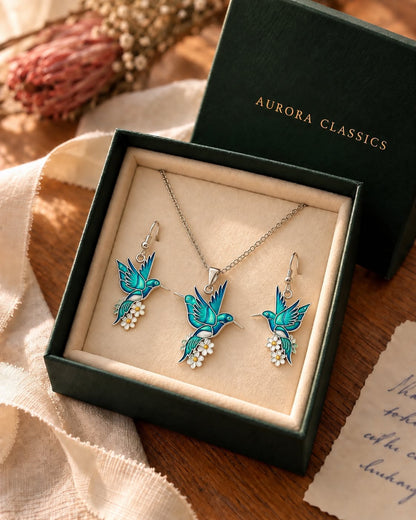 The Hummingbird Set — Necklace & Earrings