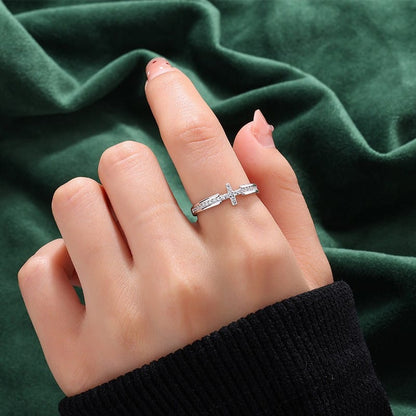 The Faith Ring — Cross with Crystal Detail