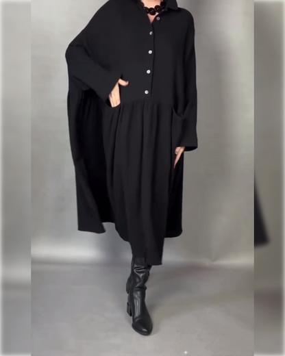 Margot | A-Line Button Collar Dress