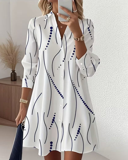 Sylvie | Wavy Collar Shirt Dress