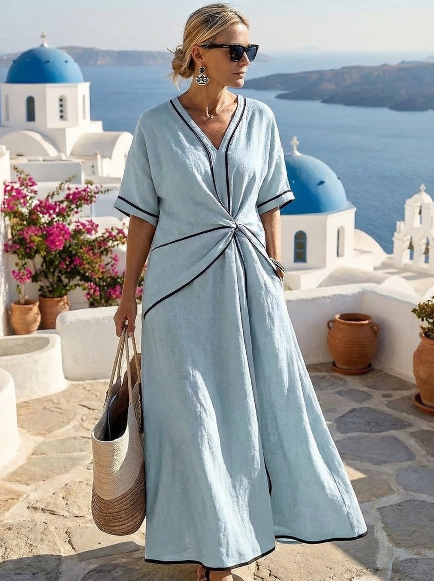 Santorini™ Elegant Wrap Dress