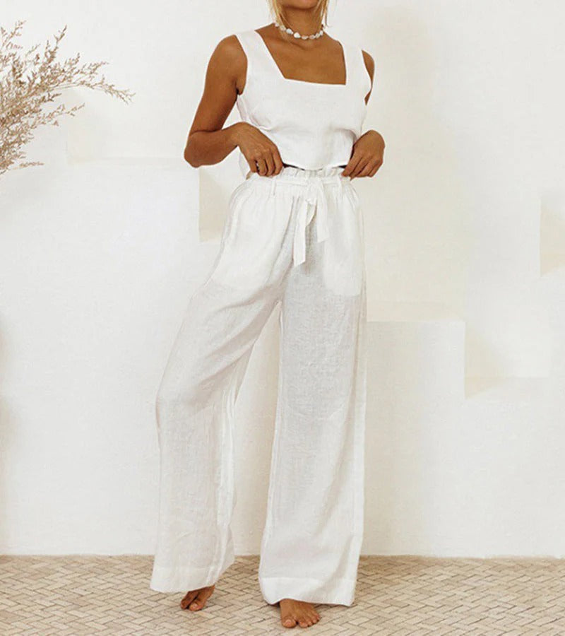 Lyra™ – Minimalist Top and Wide Pants Set - Aurora Classics