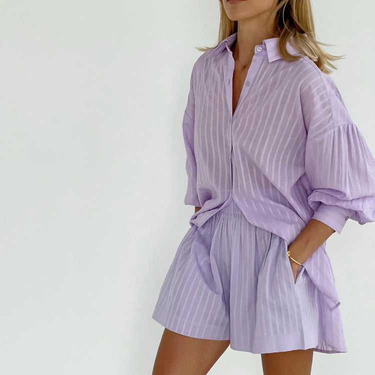 Zarae™ – Breezy Button-Up and Shorts Set - Aurora Classics