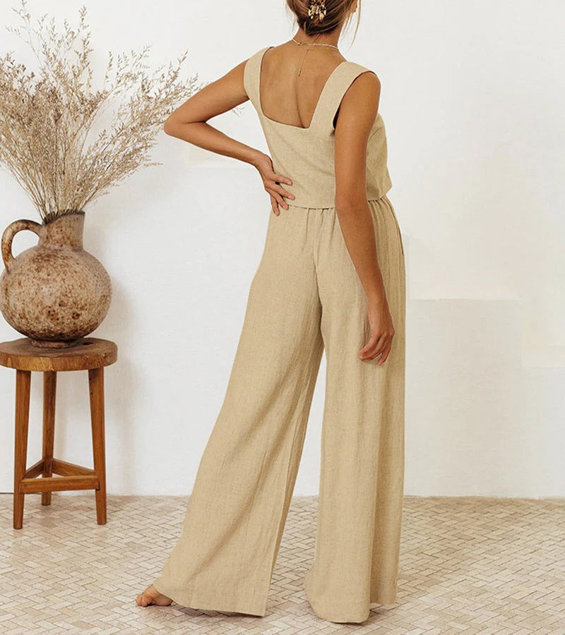 Lyra™ – Minimalist Top and Wide Pants Set