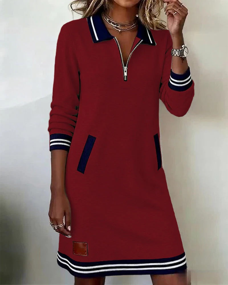 Chic | Long Sleeve Cotton Shirt Dress
