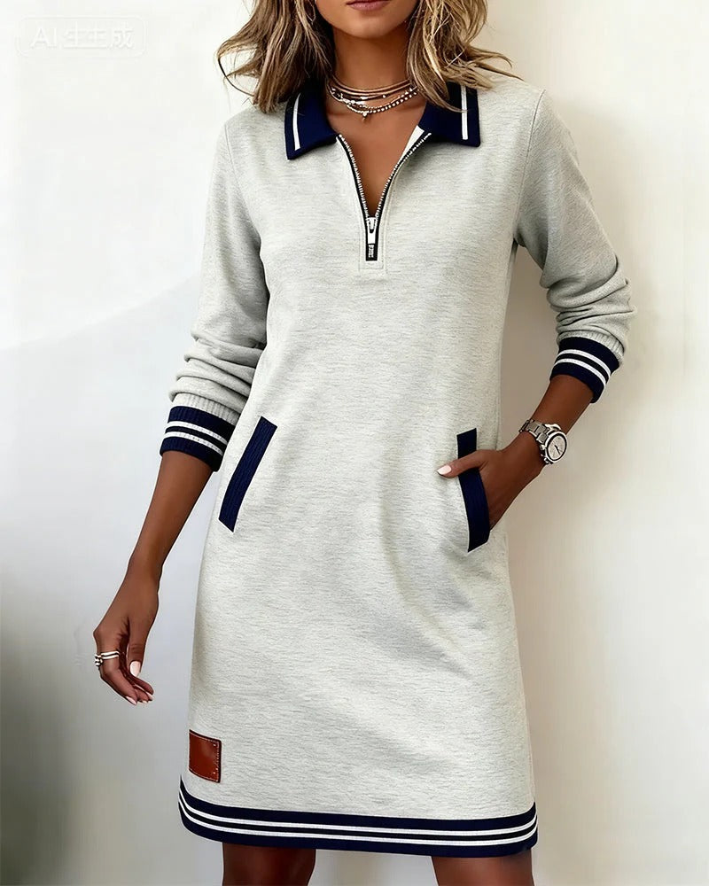 Chic | Long Sleeve Cotton Shirt Dress