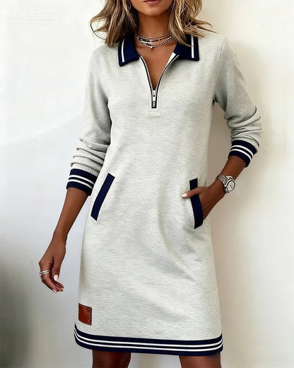 Chic | Long Sleeve Cotton Shirt Dress